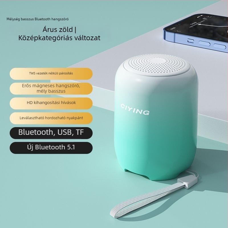 Bluetooth hangszóró IPX7 vízálló, 100 Hz–20 kHz tartomány, SNR ≥ 70 dB, beépített akkumulátor nélkül