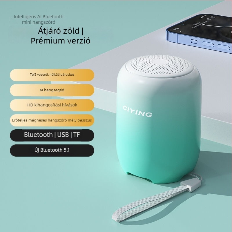 Bluetooth hangszóró IPX7 vízálló, 100 Hz–20 kHz tartomány, SNR ≥ 70 dB, beépített akkumulátor nélkül