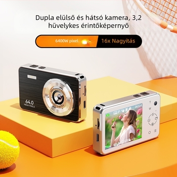 Digitális kamera CMOS szenzorral, 4,8 MP, 2,4 hüvelykes érintőképernyő, elektronikus képstabilizálás, SD-kártya tárolás