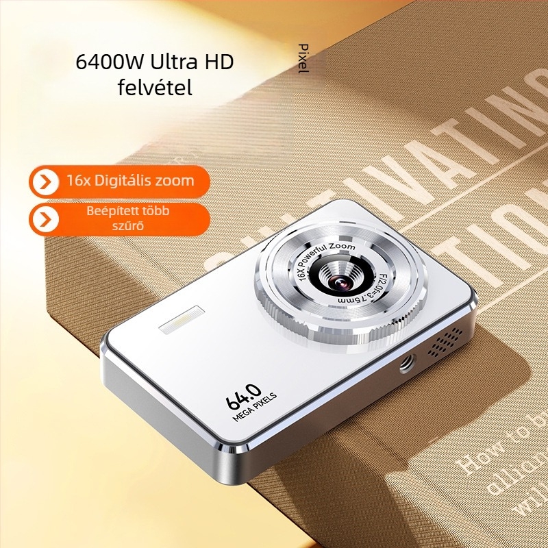 Digitális kamera CMOS szenzorral, 4,8 MP, 2,4 hüvelykes érintőképernyő, elektronikus képstabilizálás, SD-kártya tárolás