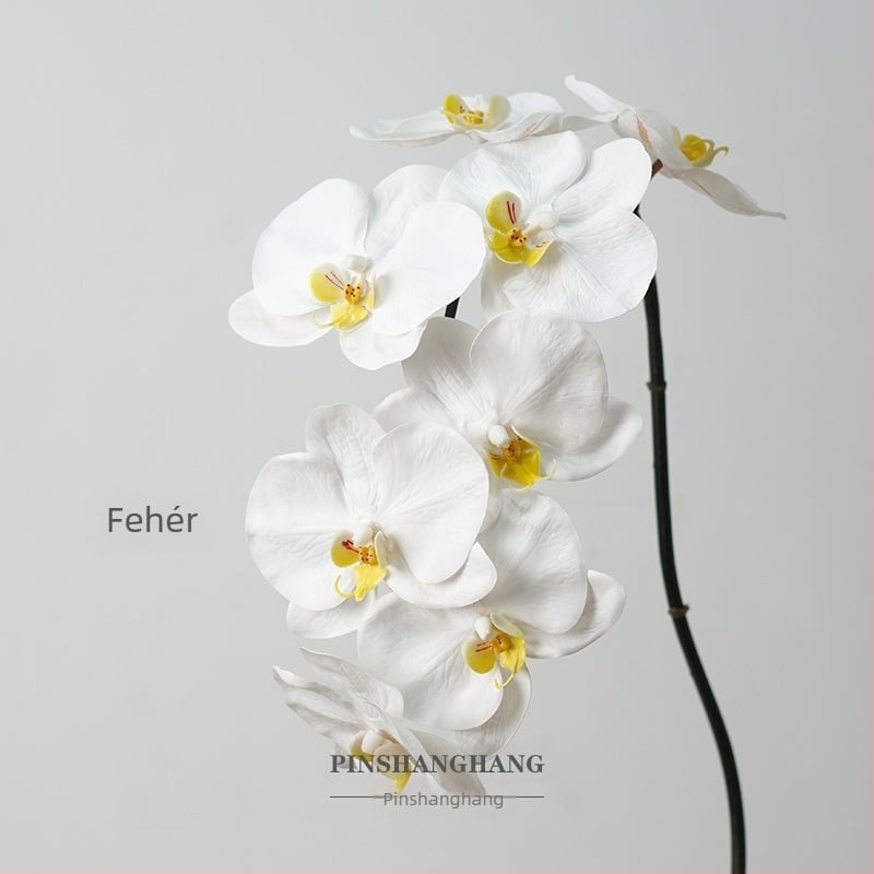 Mű Phalaenopsis orchidea, PVC, lágy tapintású felület, egyágú szár, Fashionable