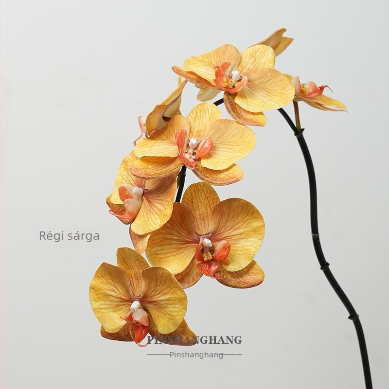 Mű Phalaenopsis orchidea, PVC, lágy tapintású felület, egyágú szár, Fashionable
