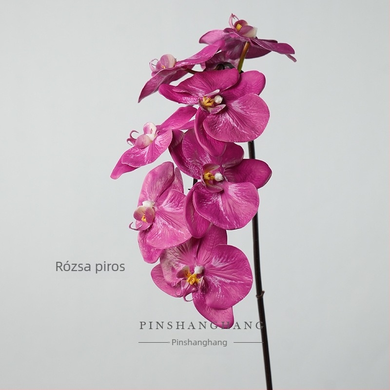 Mű Phalaenopsis orchidea, PVC, lágy tapintású felület, egyágú szár, Fashionable