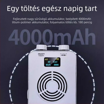 40W LED töltőfény - kézben tartható, beépített akkumulátor, 7.4V, élő közvetítéshez, fényképezéshez és videózáshoz, kültéren