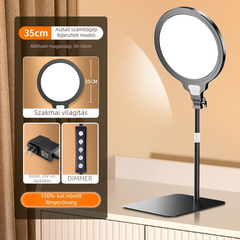 LED asztali töltőfény élő fotózáshoz — 20W, 24V, három színhőmérséklet, asztali használat