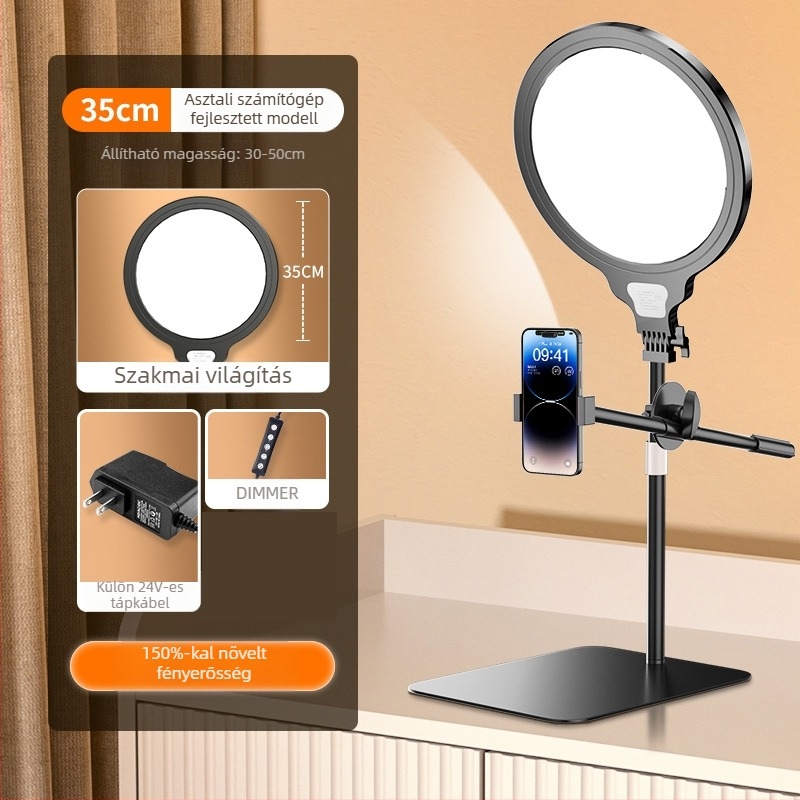 LED asztali töltőfény élő fotózáshoz — 20W, 24V, három színhőmérséklet, asztali használat