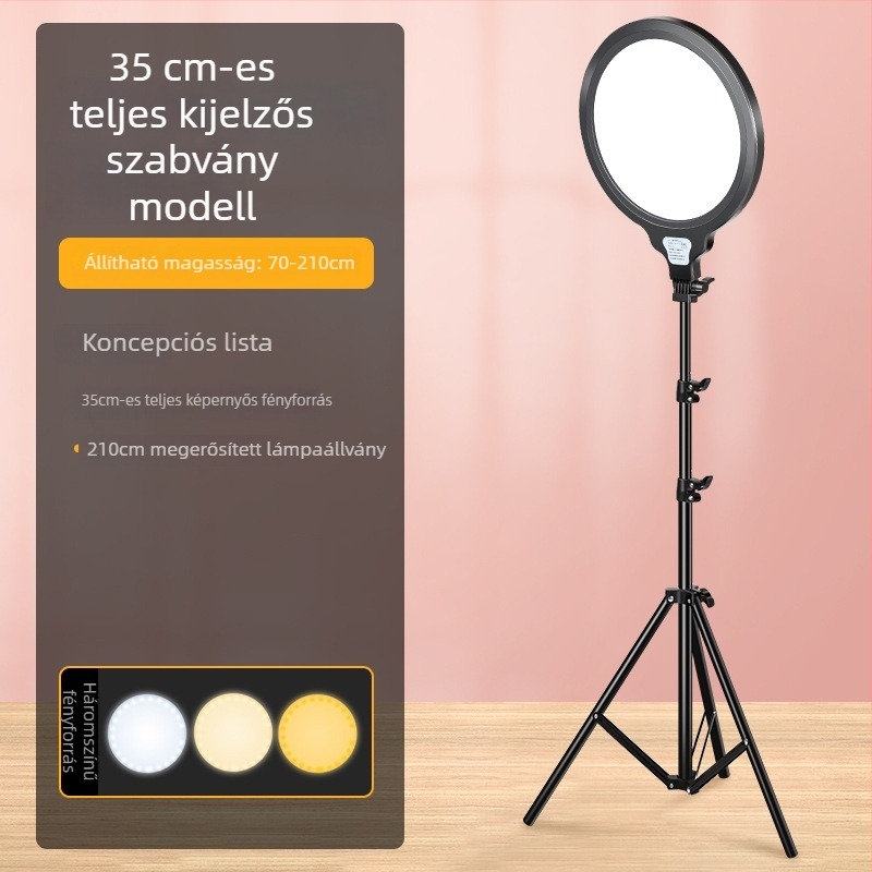 LED asztali töltőfény élő fotózáshoz — 20W, 24V, három színhőmérséklet, asztali használat