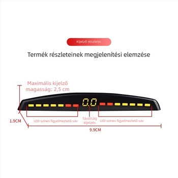 Hosszú sávú tolató radar hangos figyelmeztetéssel, nyolc érzékelővel és parkolási asszisztenssel