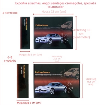 Hosszú sávú tolató radar hangos figyelmeztetéssel, nyolc érzékelővel és parkolási asszisztenssel
