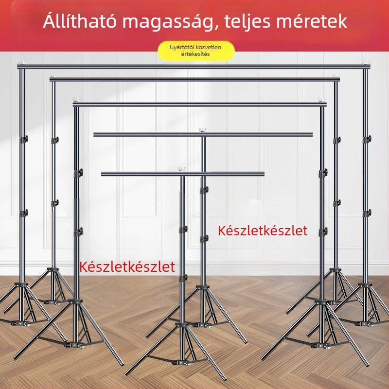 Teleszkópos fotóháttér állvány vászon- és papír hátterekhez