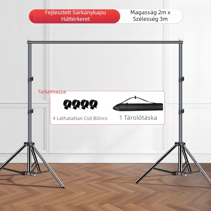 Teleszkópos fotóháttér állvány vászon- és papír hátterekhez