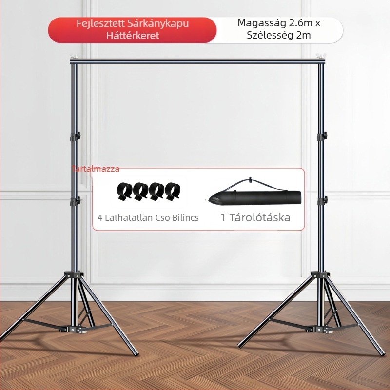 Teleszkópos fotóháttér állvány vászon- és papír hátterekhez