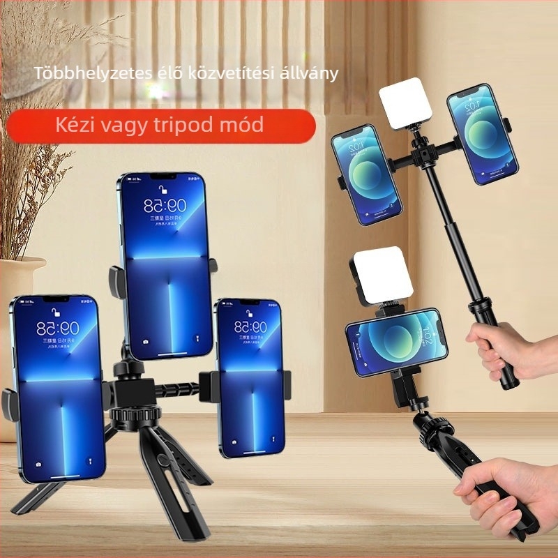 Két telefonos felvételi állvány – air bag holder, ABS műanyag, egyszerű stílus, testreszabás nem támogatott