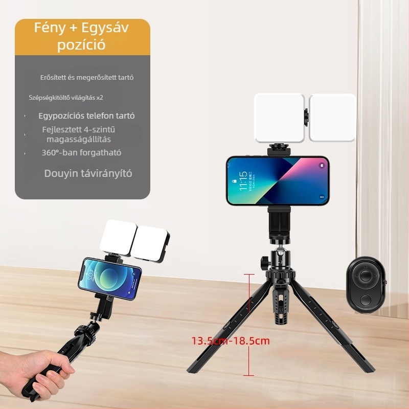 Két telefonos felvételi állvány – air bag holder, ABS műanyag, egyszerű stílus, testreszabás nem támogatott