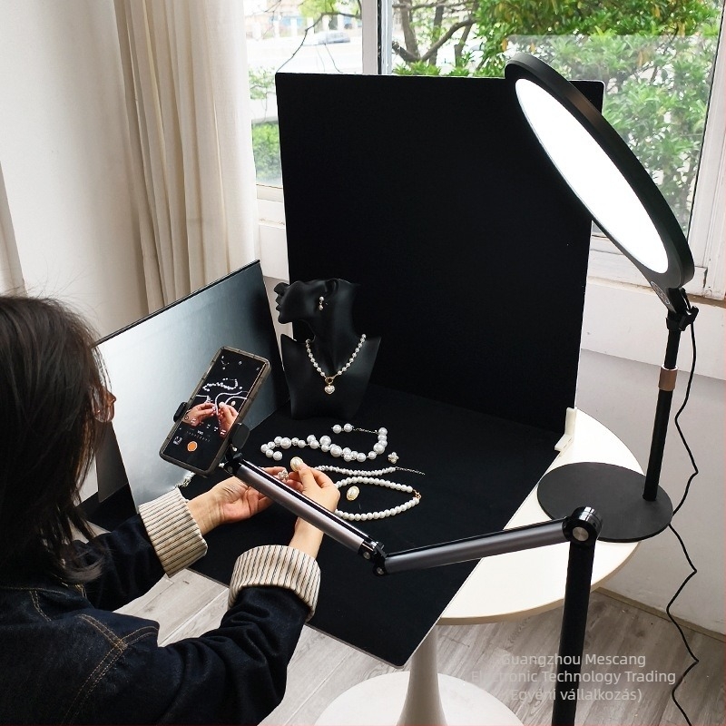 Ősi stílusú fotóháttér mozgatható flockált szövettel ékszerek élő közvetítéséhez | Modell ltao1001830907