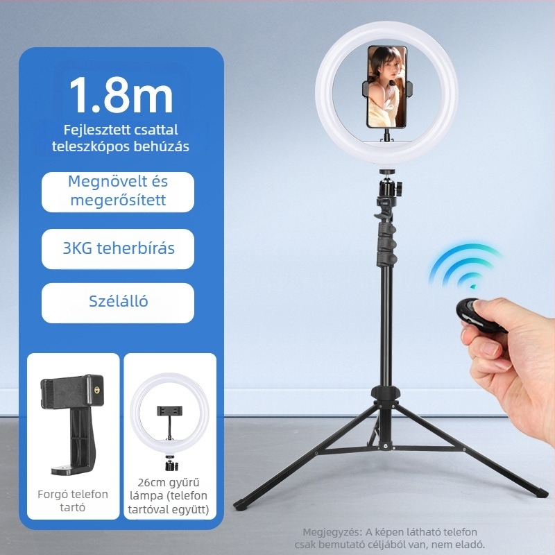 Sinoni talajra szerelhető telefonállvány levehető gimballal, Bluetooth fényképezés, kinyújtható és összecsukható állvány — alumíniumötvözet + ABS