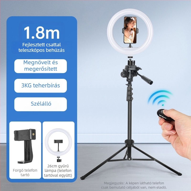 Sinoni talajra szerelhető telefonállvány levehető gimballal, Bluetooth fényképezés, kinyújtható és összecsukható állvány — alumíniumötvözet + ABS