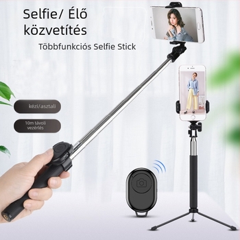 Selfie stick C8 Bluetooth-szal, LED világítással és távirányítóval – rozsdamentes acélból készült okostelefon monopod