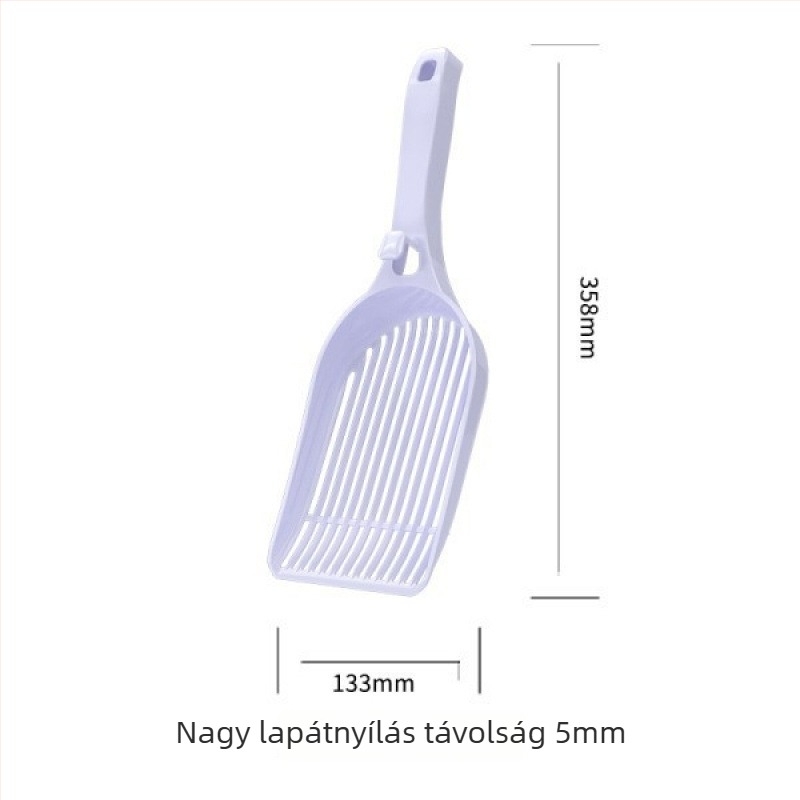 Nagyméretű macskaalomtálca antifröccsenés elleni alátéttel és kanállal, nyitott dizájn, PVC anyagból