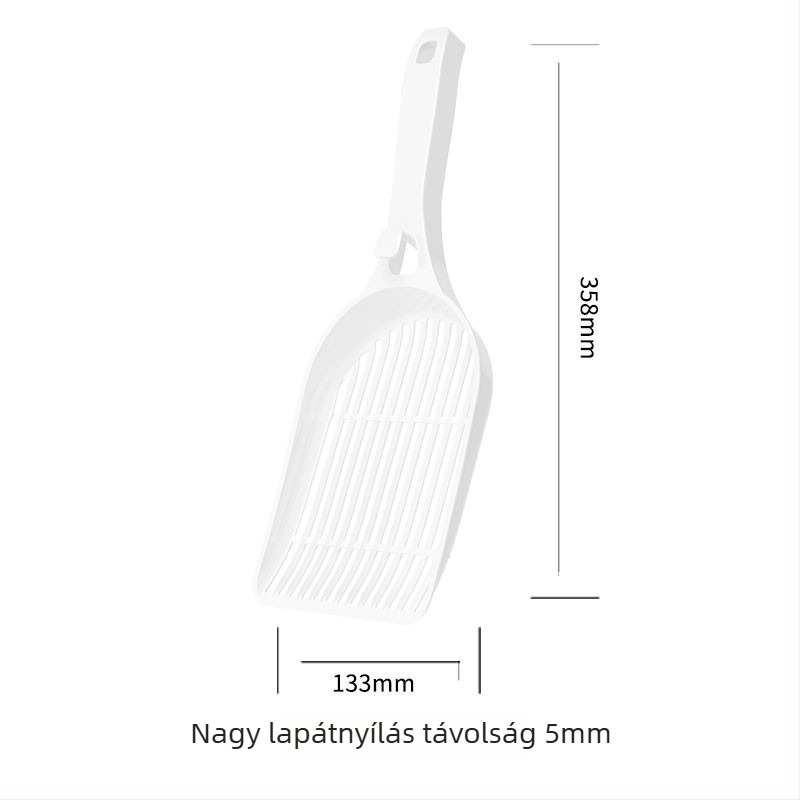 Nagyméretű macskaalomtálca antifröccsenés elleni alátéttel és kanállal, nyitott dizájn, PVC anyagból