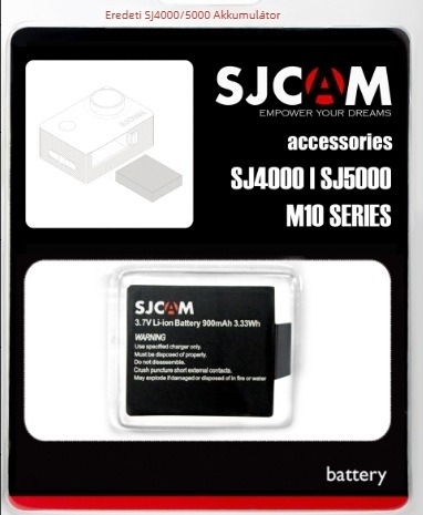 SJCAM Sj4000 akkumulátor – Li-ion, kompatibil Sj4000 8/10 kamerával, logó testreszabható