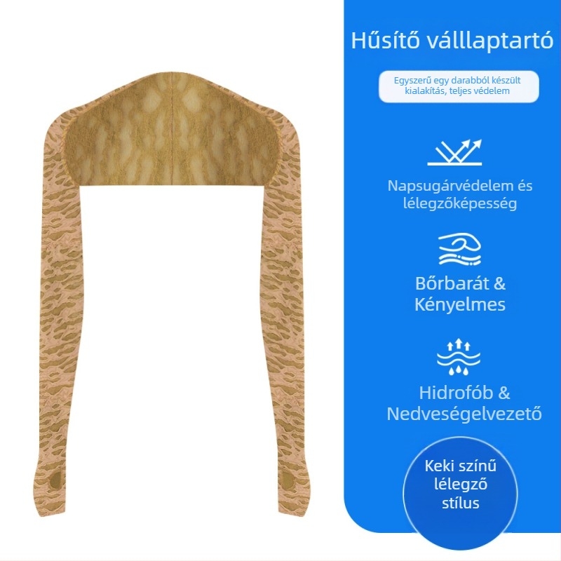 Uniszex napszűrő karvédők kültéri tevékenységekhez, poliészter, légáteresztő