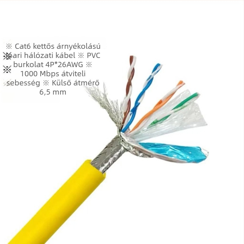 Ipari CAT5/6 Ethernet-kábel, nagy hajlékonyság, 8 vezeték, kettős árnyékolás, drag-chain-kompatibilis, servo alkalmazásokhoz