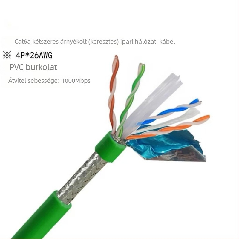 Ipari CAT5/6 Ethernet-kábel, nagy hajlékonyság, 8 vezeték, kettős árnyékolás, drag-chain-kompatibilis, servo alkalmazásokhoz