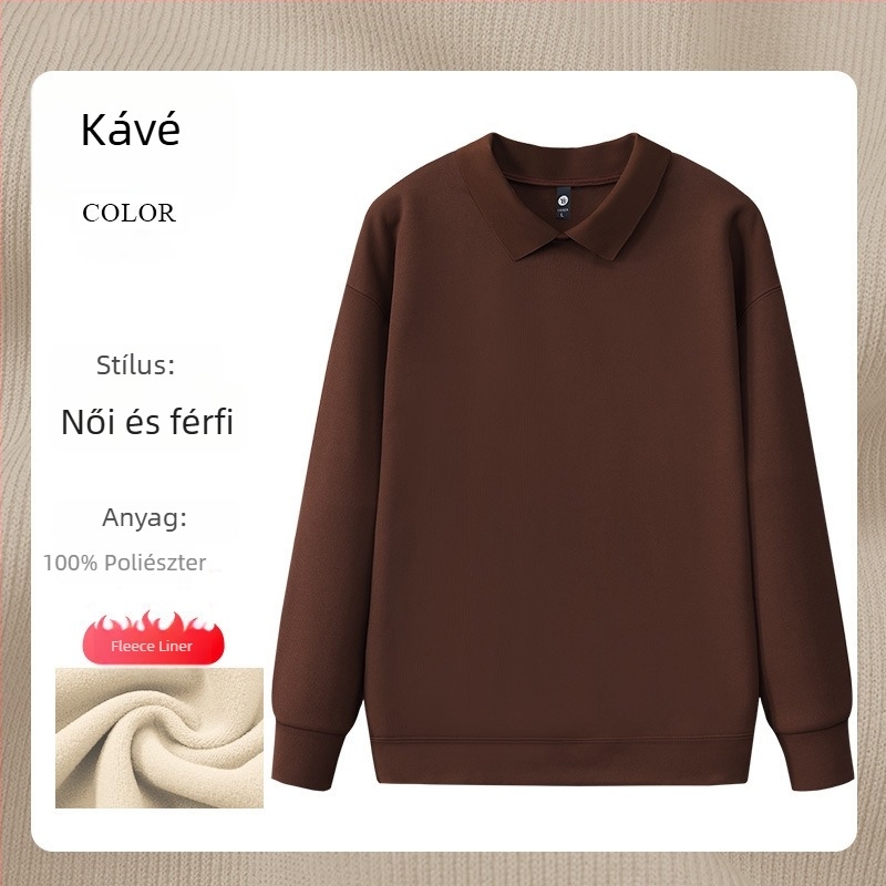 Manikűr szalon munkaruha pulóver reklámlogóval, hosszú ujjú, kapucni nélküli, oldalsó zsebek, koreai pamut/poliészter