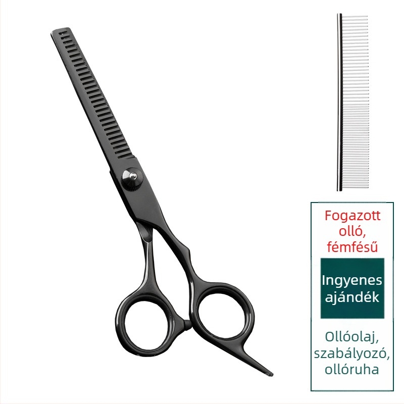 Állatgondozó olló – görbült kutya szőr olló, professzionális minőség, 4Cr rozsdamentes acél, Sillyfu