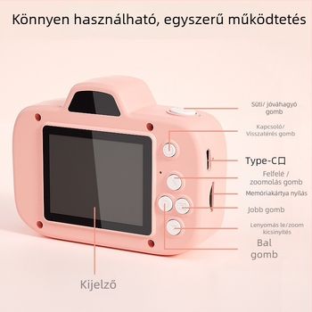 X300 gyerekeknek szánt digitális kamera elő- és hátsó kettős kamerával, memóriakártya-tárolóval, 2024-es modell