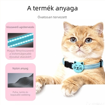 Házi kedvenc nyomkövető Bluetooth 5.0-vel, vízálló és kopásálló, 20 m hatótávolság, 32 g tömeg, modell F22 (Bluetooth 5.0; vízálló és kopásálló; 20 m hatótávolság; 32 g tömeg; modell F22)