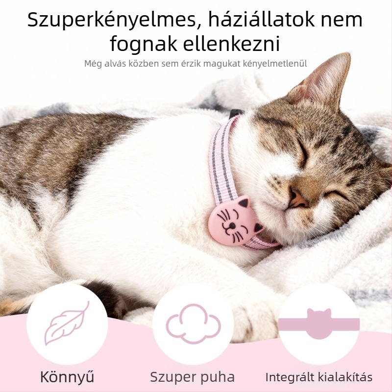 Házi kedvenc nyomkövető Bluetooth 5.0-vel, vízálló és kopásálló, 20 m hatótávolság, 32 g tömeg, modell F22 (Bluetooth 5.0; vízálló és kopásálló; 20 m hatótávolság; 32 g tömeg; modell F22)