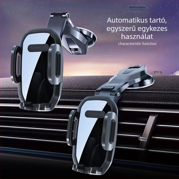 Kiváló minőségű autós telefon-tartó gravitációs rögzítéssel, automata működés, csendes, univerzális