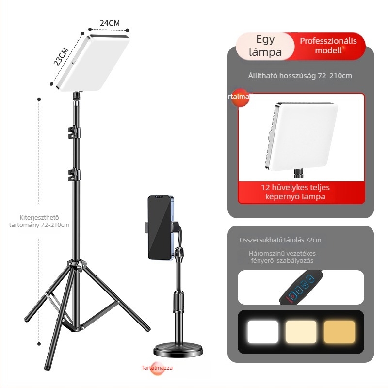 Food tablet light - asztali LED világítás ételfotózáshoz, szénszálas anyag, univerzális kompatibilitás