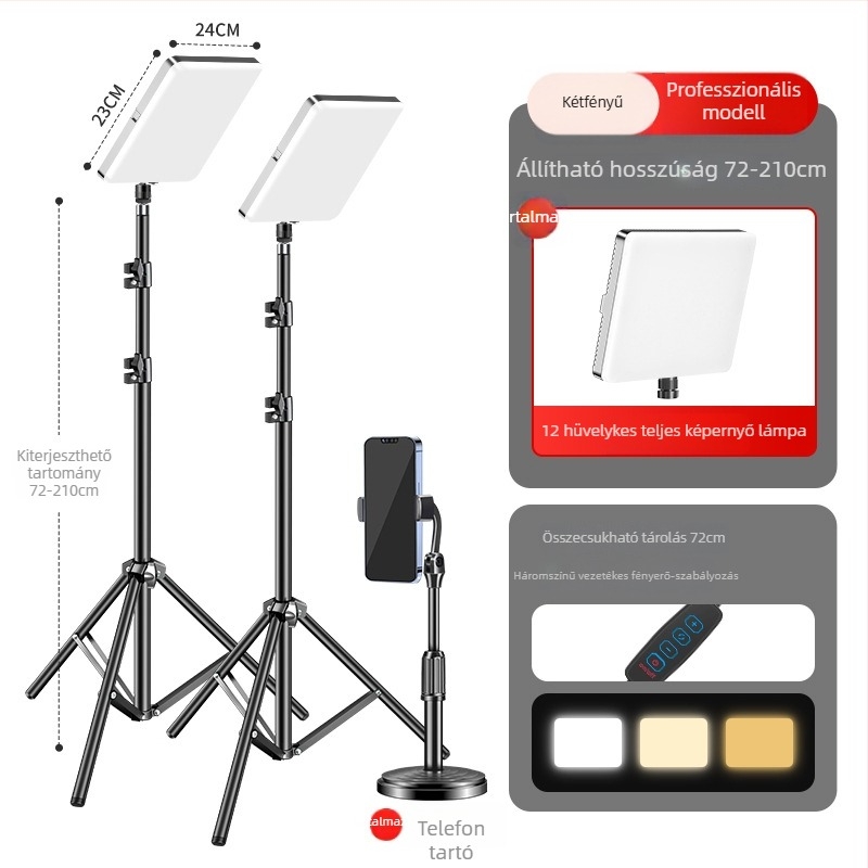 Food tablet light - asztali LED világítás ételfotózáshoz, szénszálas anyag, univerzális kompatibilitás