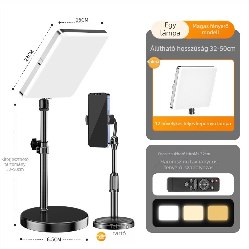Food tablet light - asztali LED világítás ételfotózáshoz, szénszálas anyag, univerzális kompatibilitás