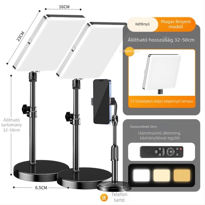 Food tablet light - asztali LED világítás ételfotózáshoz, szénszálas anyag, univerzális kompatibilitás