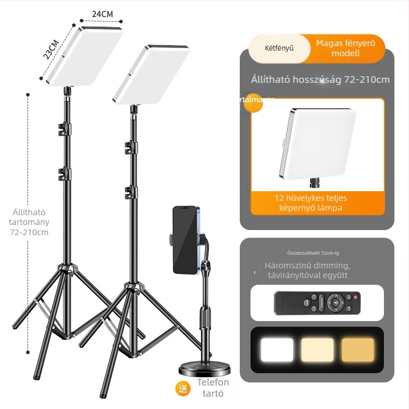 Food tablet light - asztali LED világítás ételfotózáshoz, szénszálas anyag, univerzális kompatibilitás