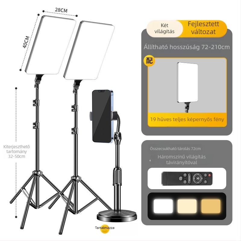 Food tablet light - asztali LED világítás ételfotózáshoz, szénszálas anyag, univerzális kompatibilitás