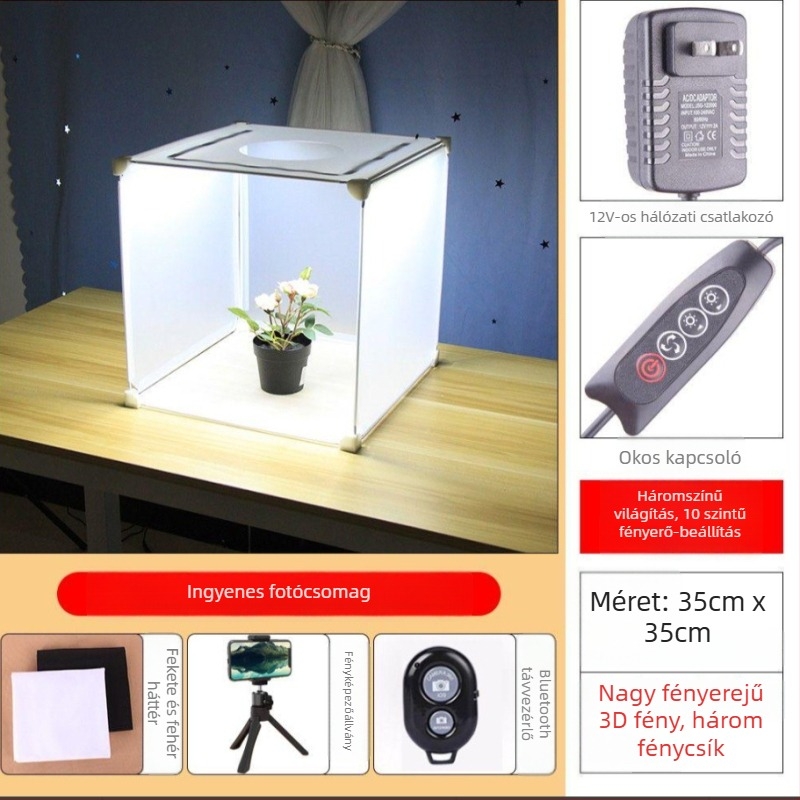 Ékszerfotózáshoz LED fénydoboz lágy megvilágítással videófelvételekhez