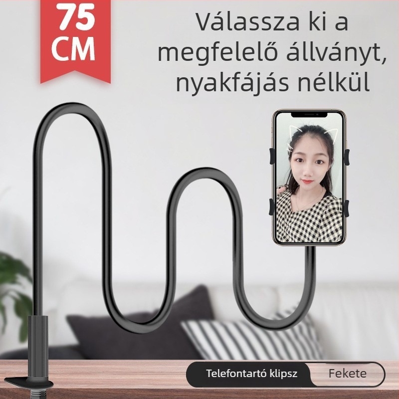 Kétoldalas telefontartó csipeszekkel, asztali és éjjeliszekrényre, élő közvetítéshez és tévénézéshez