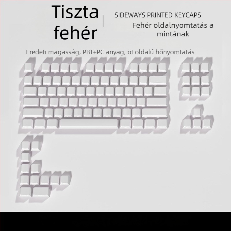 Gradiens színű, átlátszó billentyűsapkák 87- és 68-billentyűs mechanikus billentyűzethez, oldalról gravírozott, ötoldalú szublimáció, vezetékes csatlakozás