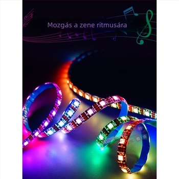 Öntapadós LED-szalag PC íróasztalhoz - USB táplálás, 5V bemenet, 12W, alkalmazásvezérlés, IP65