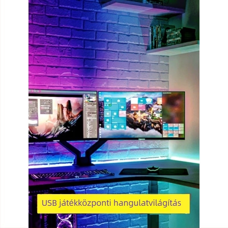 Öntapadós LED-szalag PC íróasztalhoz - USB táplálás, 5V bemenet, 12W, alkalmazásvezérlés, IP65