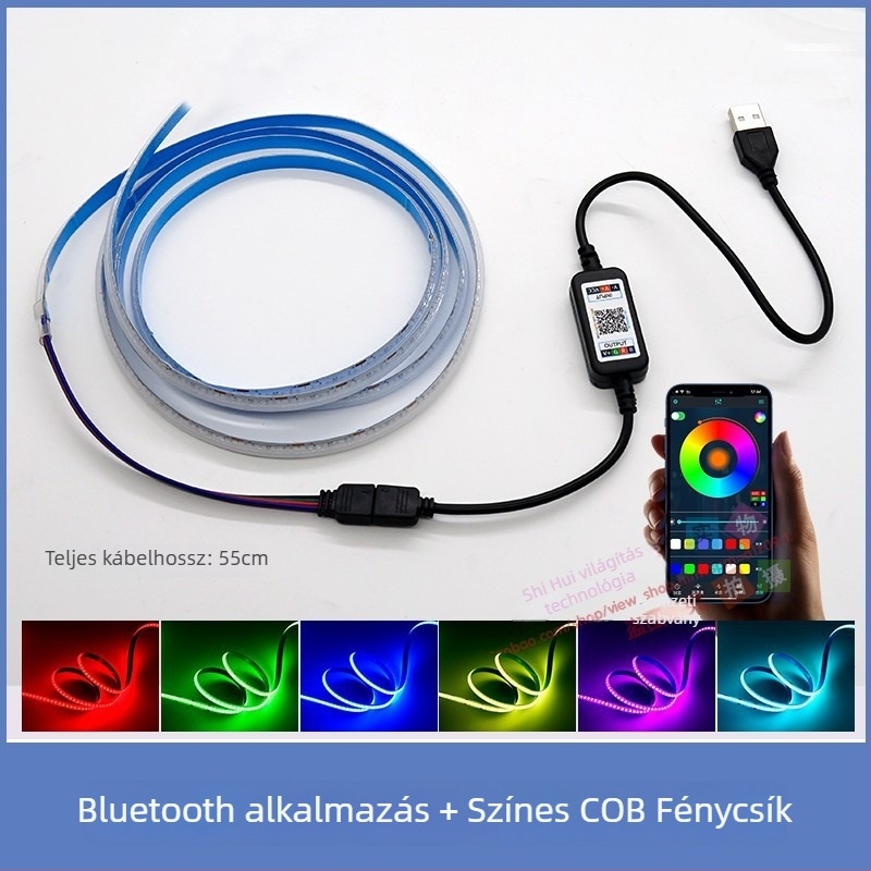 Öntapadós LED-szalag PC íróasztalhoz - USB táplálás, 5V bemenet, 12W, alkalmazásvezérlés, IP65