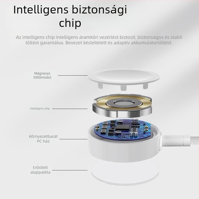 Apple Watch vezeték nélküli töltő mágneses alap, 5W PD gyors töltés, kompatibilis S1–S10