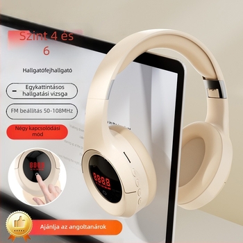 Vezeték nélküli fejhallgató Bluetooth-kapcsolattal, 3,5 mm-es csatlakozó, beépített mikrofon, OEM feldolgozás, nyomtatott logó