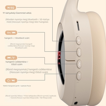 Vezeték nélküli fejhallgató Bluetooth-kapcsolattal, 3,5 mm-es csatlakozó, beépített mikrofon, OEM feldolgozás, nyomtatott logó