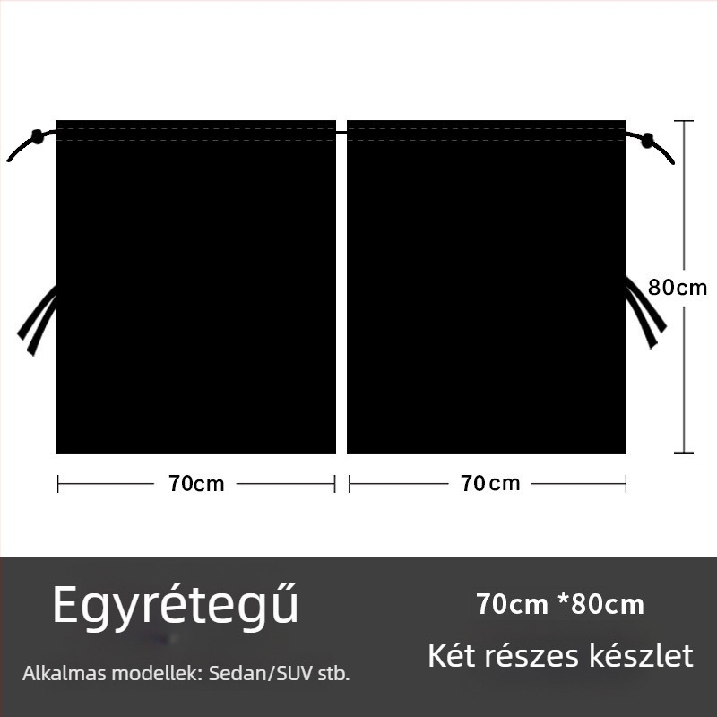 Autó belső árnyékoló függöny hátsó üléshez - hátsó rekesz elválasztó, kettős szövetes árnyékoló anyag Chun yafang, kapcsos rögzítés, univerzális illeszkedés, 172 g